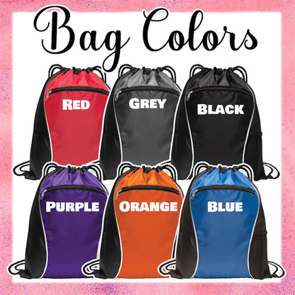 Custom Cheer Drawstring Backpack Bag