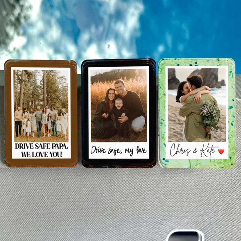 Personalized Sun Visor Picture Clip, Custom Photo Car Visor Clip