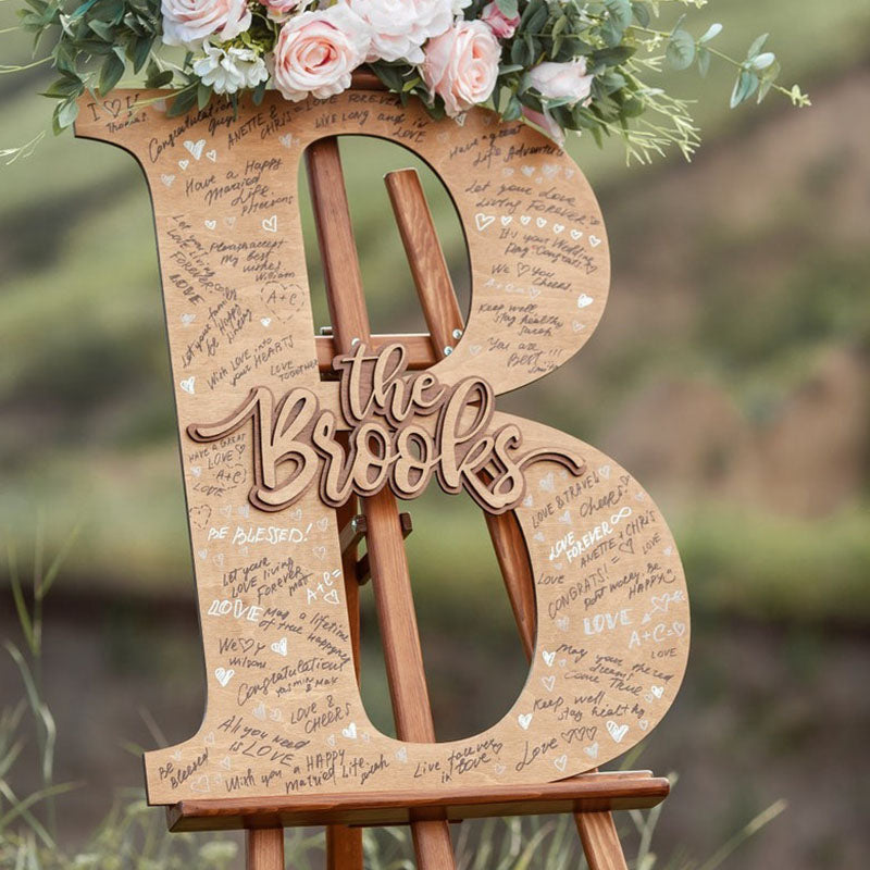 Guest Book Alternative Wedding Family Name Sign Tropical Wedding