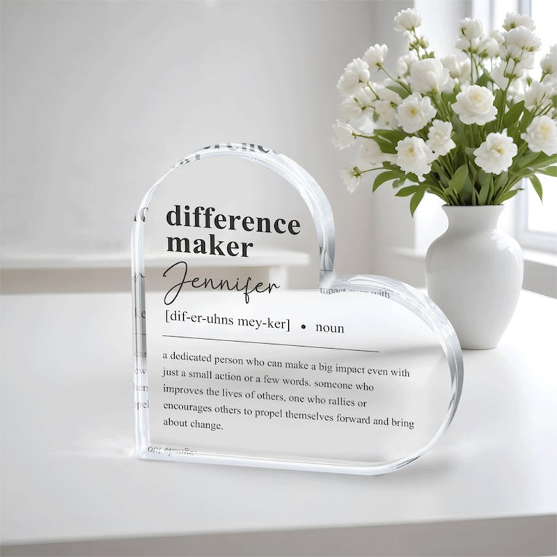Difference Maker Gift, Plaque, Retirement Gift, Employee gift
