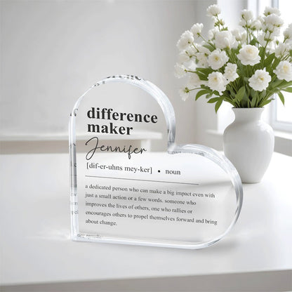 Difference Maker Gift, Plaque, Retirement Gift, Employee gift