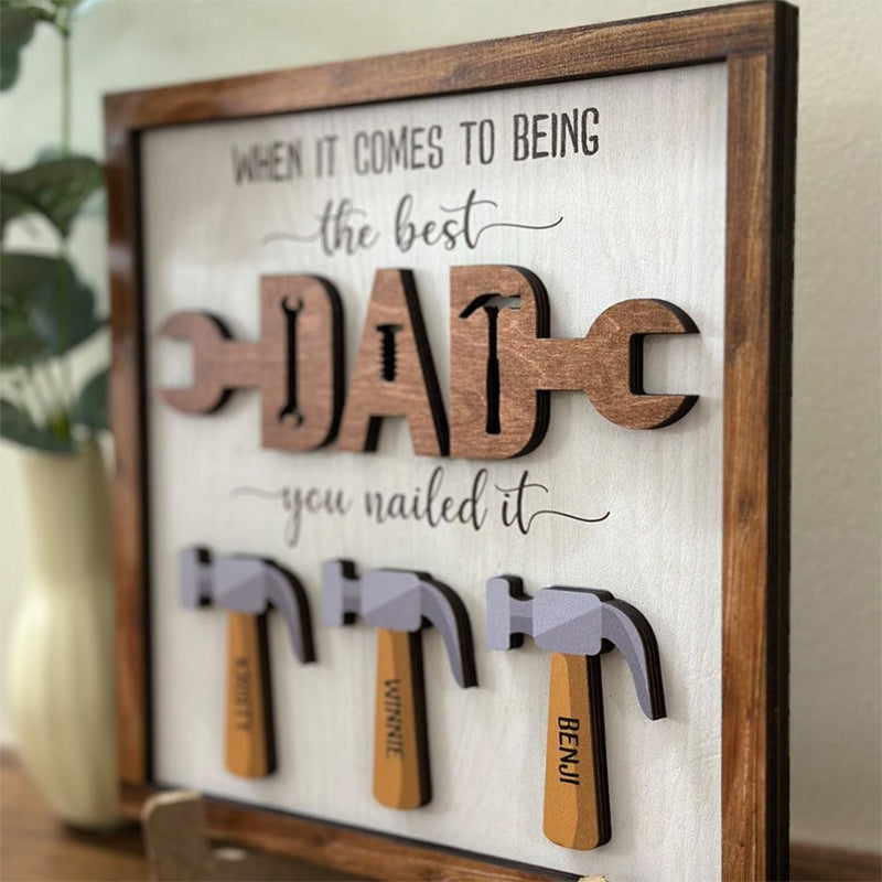 Personalized Father's Day Gift, The Best Dad Sign, Family Sign