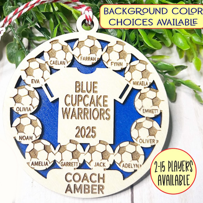 Soccer Team Personalized Ornament, Soccer Player Gift