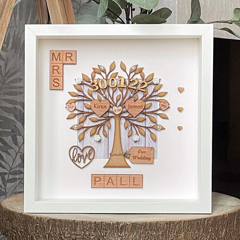 Wedding Gift. Unique Wedding Gift For Couples. Engraved Names. Mr & Mrs Wedding Anniversary Gift. Handmade Keepsake