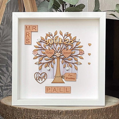Wedding Gift. Unique Wedding Gift For Couples. Engraved Names. Mr & Mrs Wedding Anniversary Gift. Handmade Keepsake