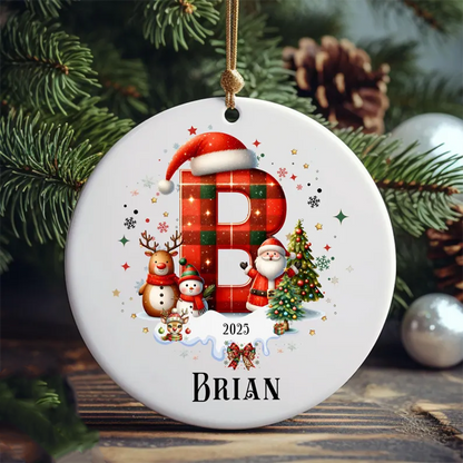Personalized Christmas Letter Name Ornament: 2025 Family Keepsake Gift