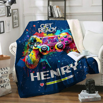 Personalized Color Ink Get Ready Gamepad Blanket