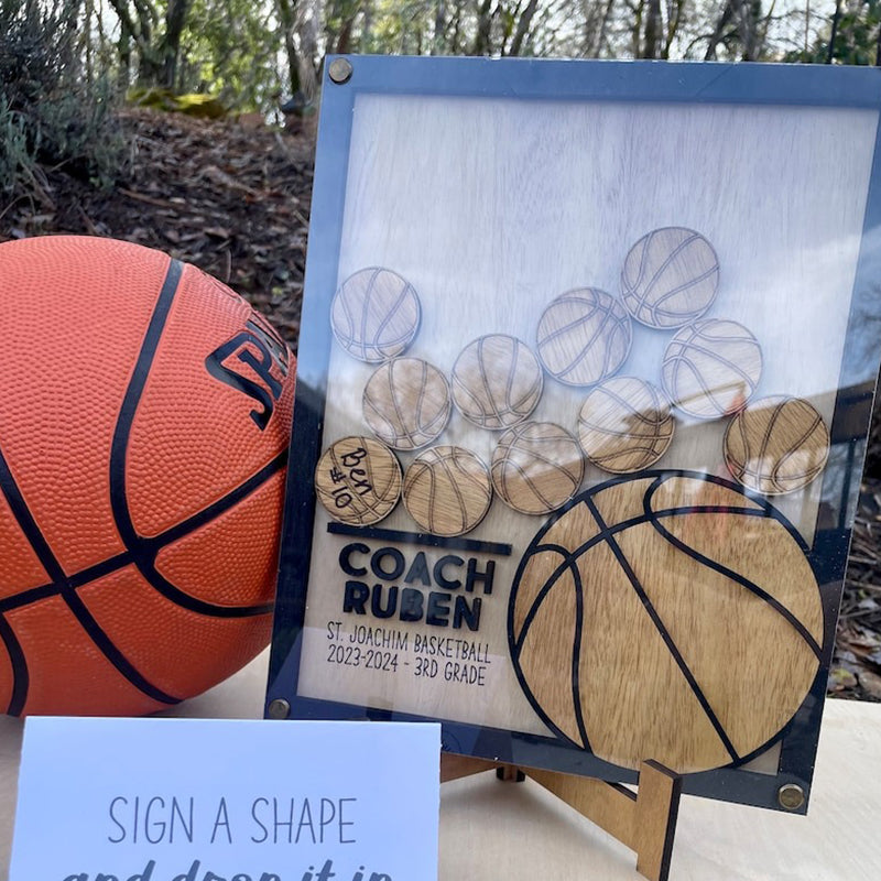 Custom Softball  Baseball  Volleyball Basketball  Soccer Coach Gift Drop Box Plaque
