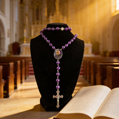 Personalized Photo Rosary Necklace,Custom Cross Pendant Necklace