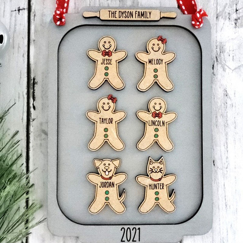 Personalized Cookie Christmas Ornament Gingerbread  Family Ornament Cute Ornament