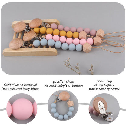 Personalized Pacifier Clip  Silicone Pacifier Clip  Personalized Baby Gifts Custom Pacifier Clip Engraved Wood