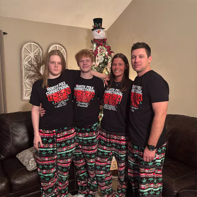 60 Quotes and Custom North Pole Correctional Shirt, Funny Family Matching Christmas Shirt