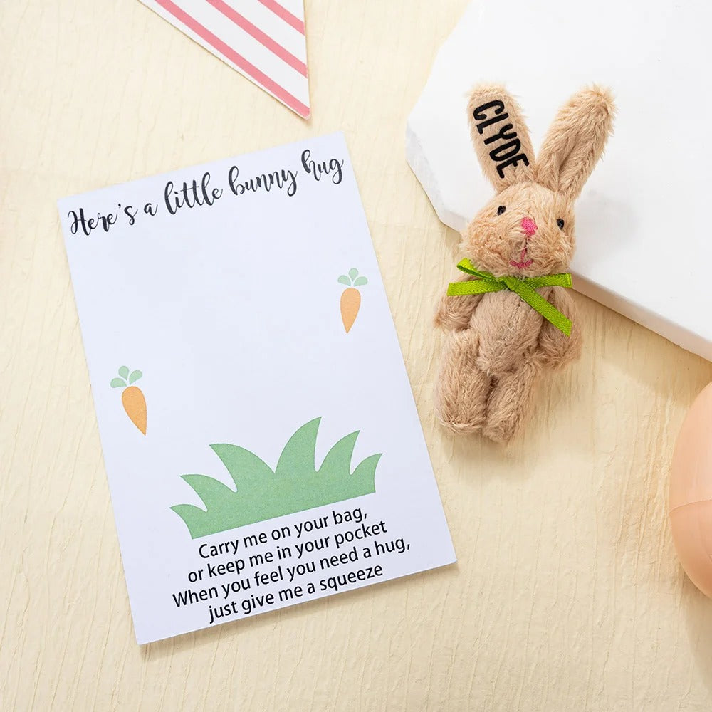 Personalized Easter Cute Tiny Plush Pocket Hug Bunny