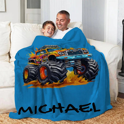Personalized Big Wheel Off-Road Throw Blanket