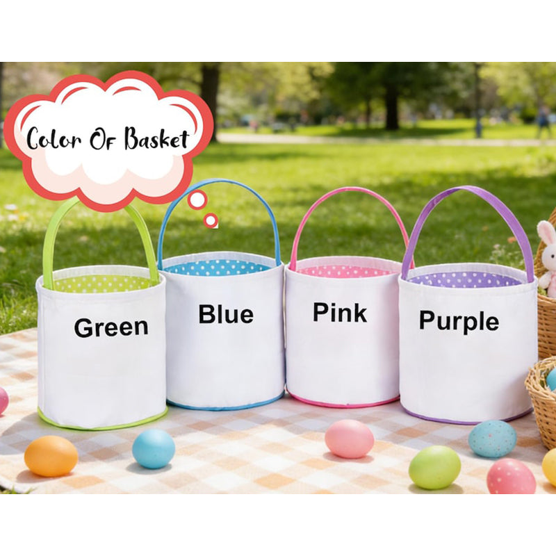 Personalized Easter Basket With Name,Custom Easter Egg Hunt Gift For Kids
