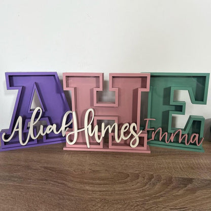 Personalized Letter Piggy Bank: Wooden Initial Coin Bank