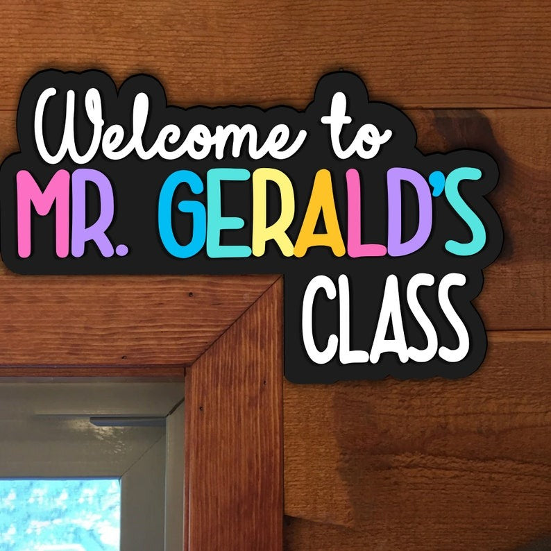 Personalized Teacher Name Doorframe Corner Sign
