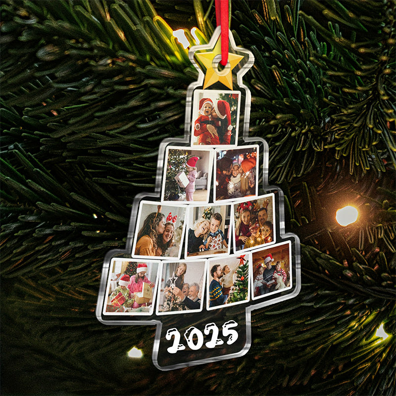 Personalized Photo Christmas Tree Ornament - Custom Photo & Year