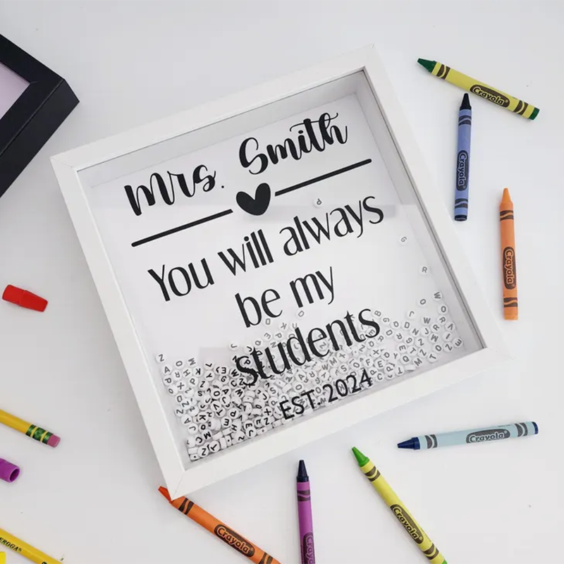 Teacher Impact Jar, Personalized Teacher Shadow Box, Student Memory Gift