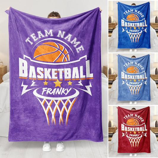 Personalized Basketball Blanket - Custom Name & Team Name