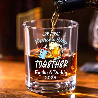 Personalized Cute Milk Bottle and Beer Mug Design 10 oz Whiskey Glass