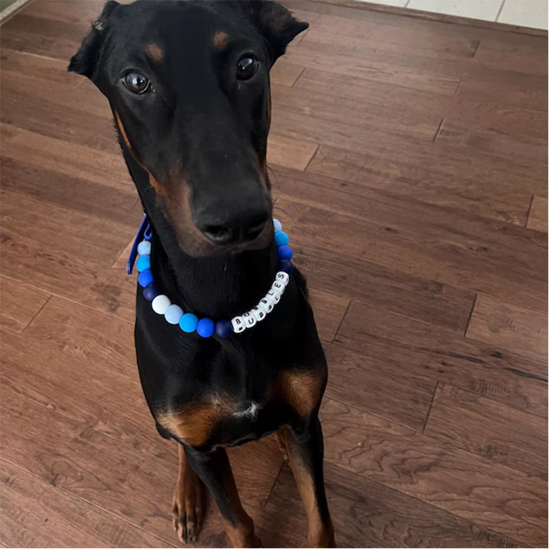 Custom beaded dog collar cute silicone bead accessories