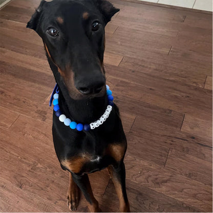 Custom beaded dog collar cute silicone bead accessories