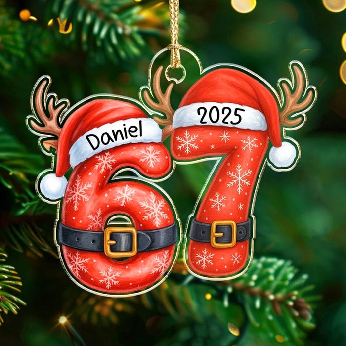 Custom Six Seven Ornament, Teen Slang Ornament, Funny Teenager Ornament