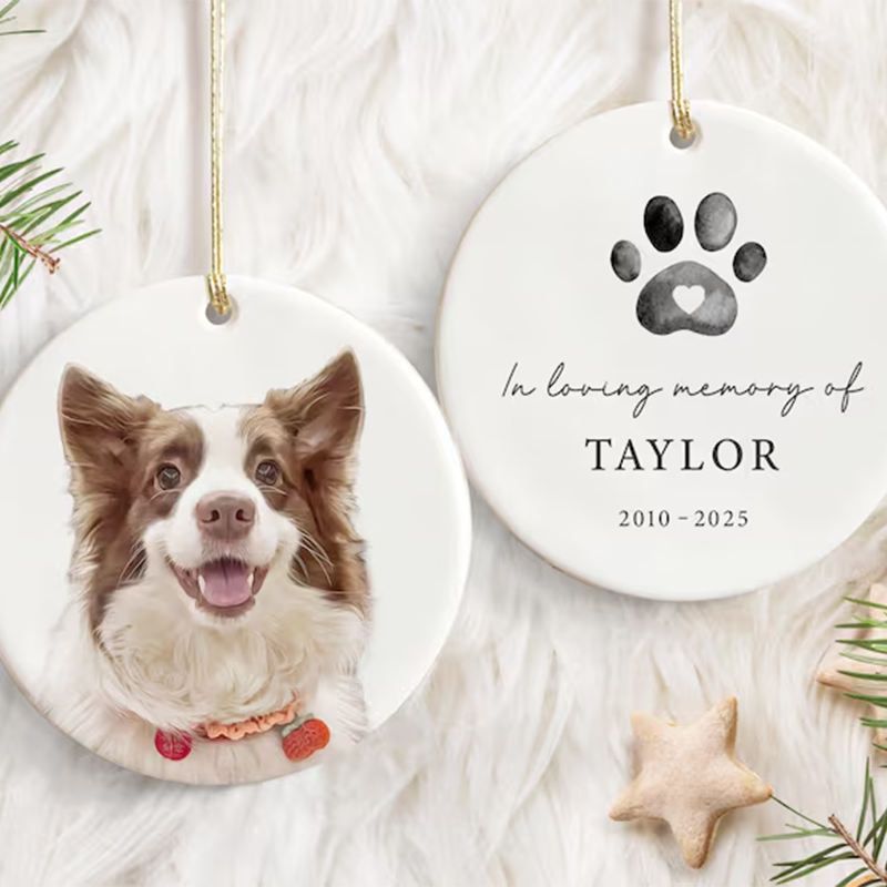 Custom pet memorial ornament, dog remembrance ornament, custom pet ornament