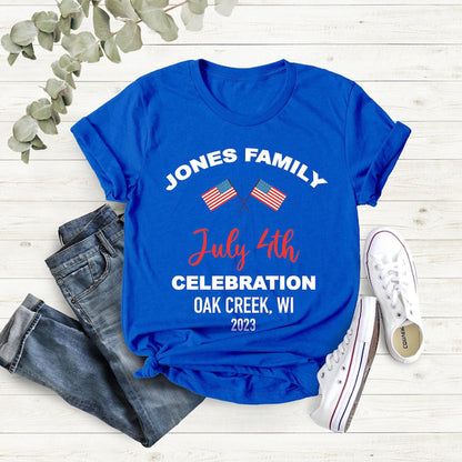 Patriotic Family Matching T-Shirts, Custom Family July 4th Celebration Shirt