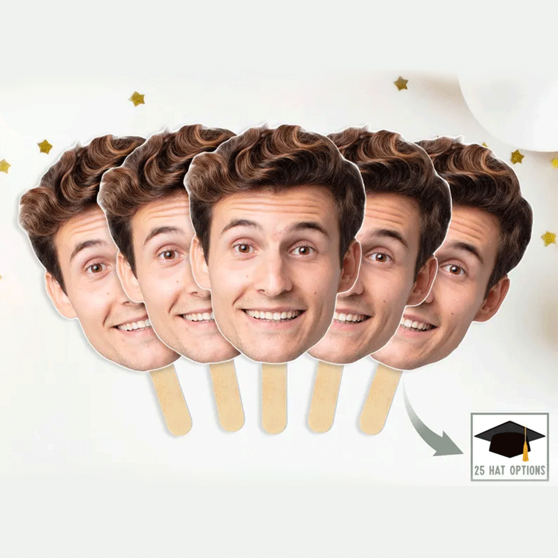 Custom Face on a Stick, Big Head Cutouts, Funny Bachelorette Decorations