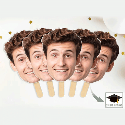 Custom Face on a Stick, Big Head Cutouts, Funny Bachelorette Decorations