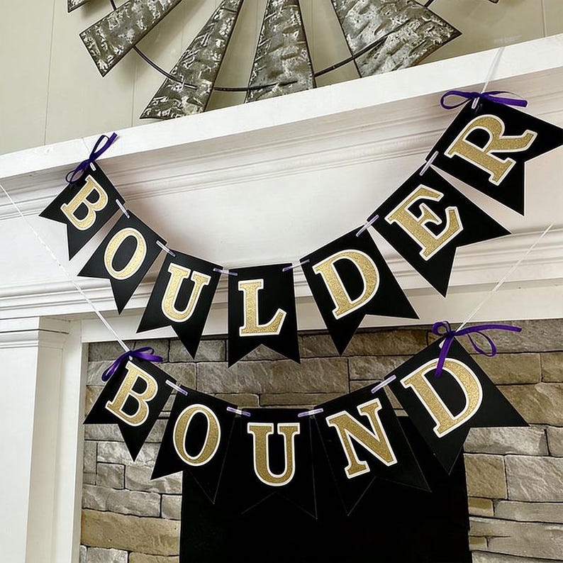 Custom College Bound Banner, Double Layer Letters, Large 6x8" Pennants