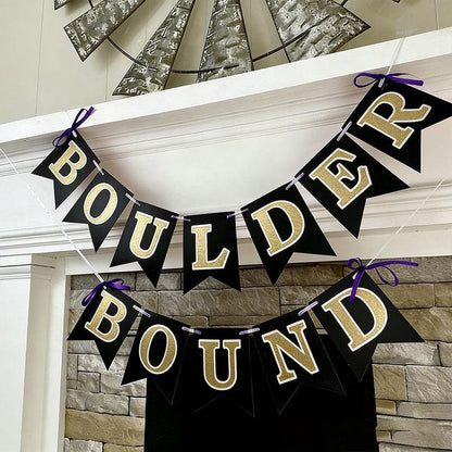 Custom College Bound Banner, Double Layer Letters, Large 6x8" Pennants