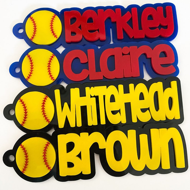 Custom Baseball Softball  Name Keychains