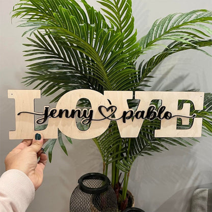 Personalized wooden word LOVE,FAMILY, MOM ,MAMIE engraved in wood