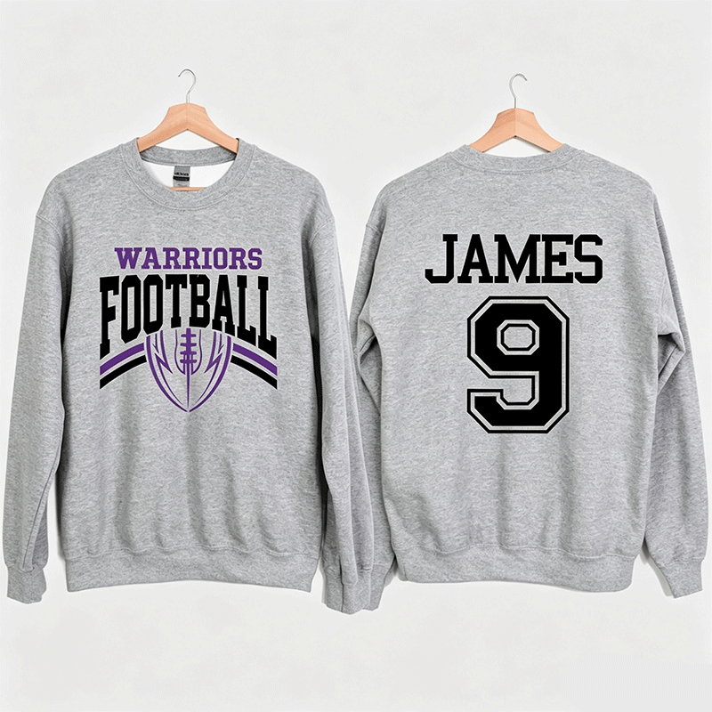 Custom Football Team Name & Number Sweatshirt Football Mom Sweatshirt Football Team