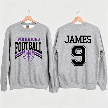 Custom Football Team Name & Number Sweatshirt Football Mom Sweatshirt Football Team