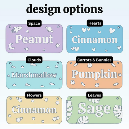 Custom Small Pet Cage Name Tag For Guinea Pigs, Rabbits, Hamsters