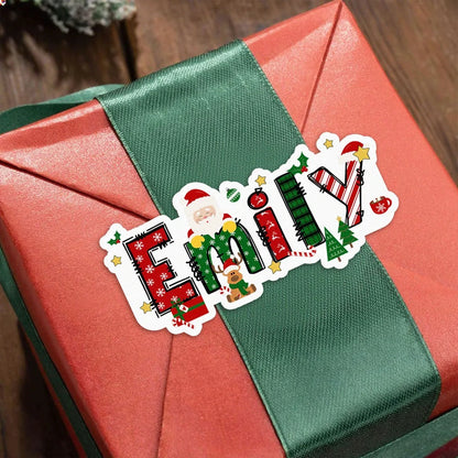 Personalized Santa Claus Elk Design Waterproof Stickers Labels