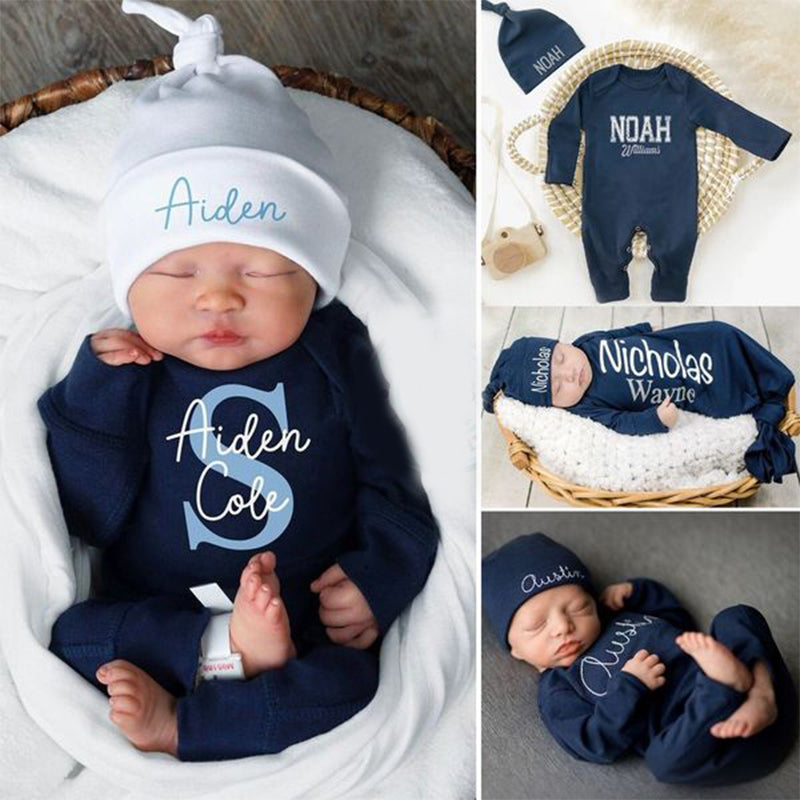 Personalized Baby Grey Rompers