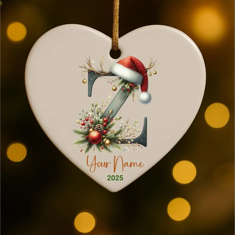 Personalized Monogram Keepsake Ornament 2026 – Custom Initial Name Decor