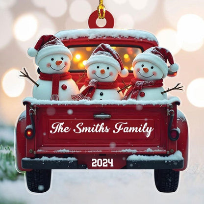 Personalized Snowman Family Christmas Ornament
