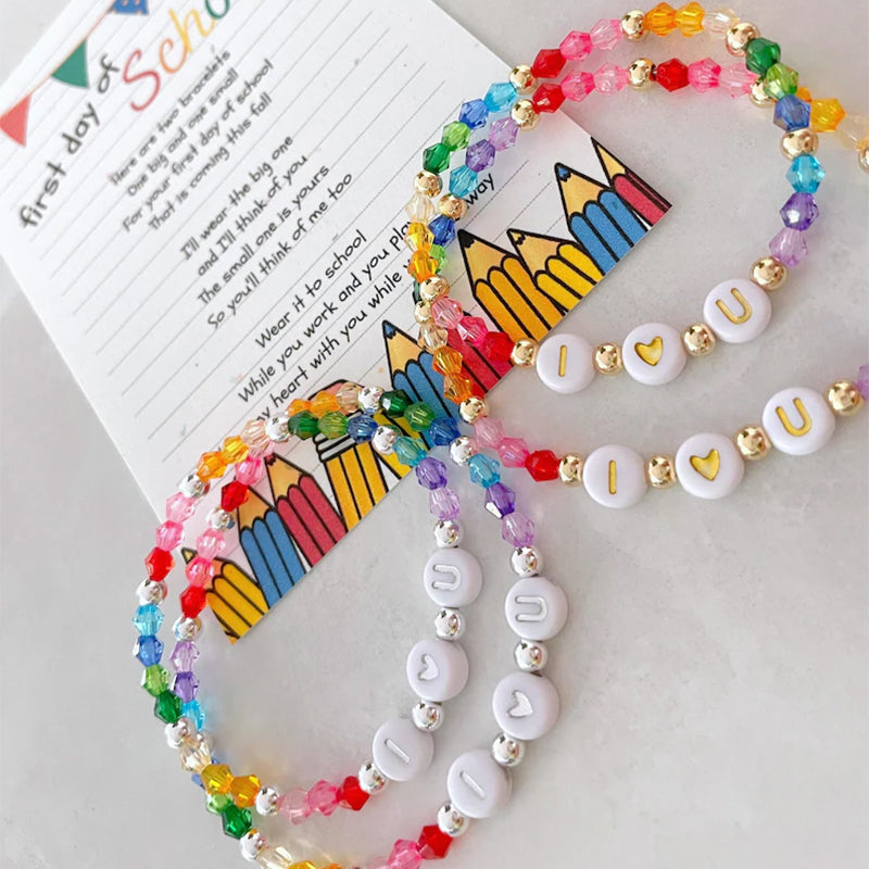 First day of school bracelet set | kindergarten bracelet
