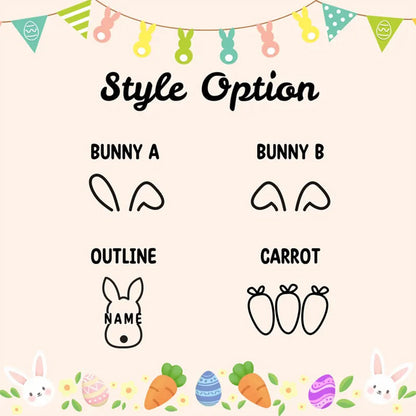 Personalized Easter Basket With Baby Name|Cute Bunny Custom Toddler Name Basket