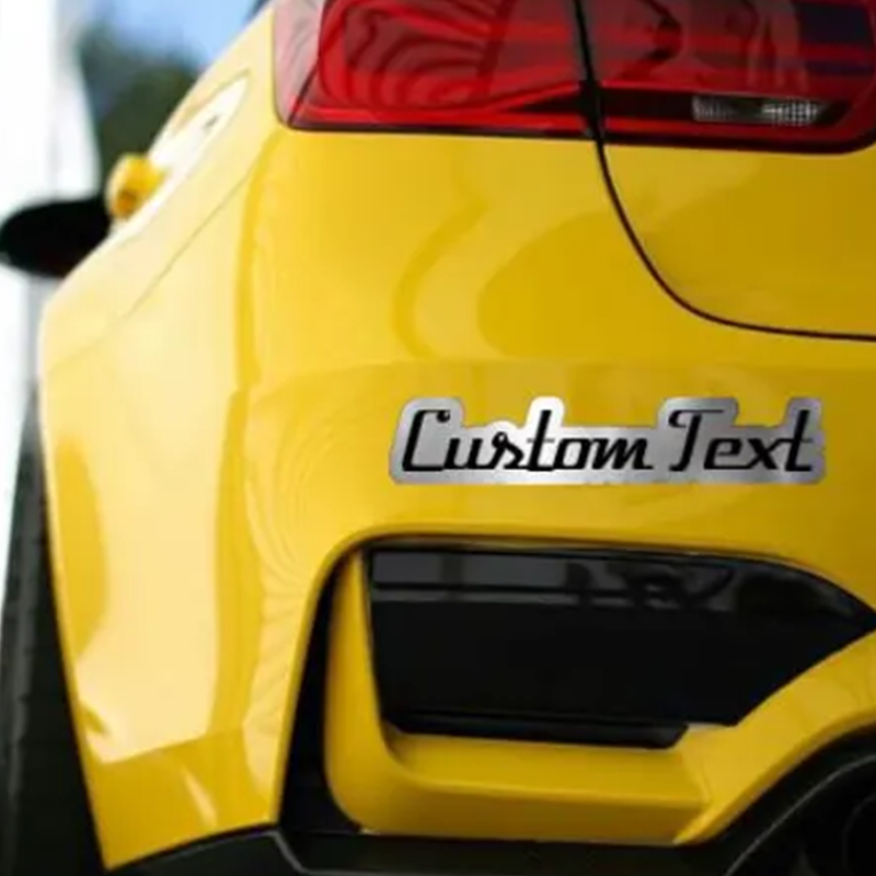 Custom Car Name Emblem Badge - Brushed GOLD & SILVER