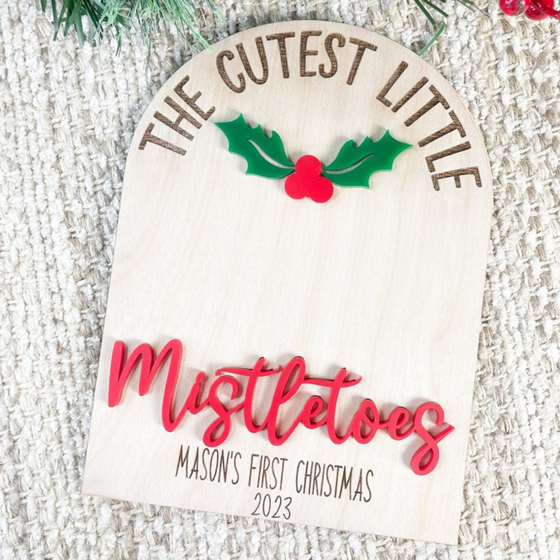 Baby Footprint Mistletoes Christmas Sign DIY Baby's First Christmas