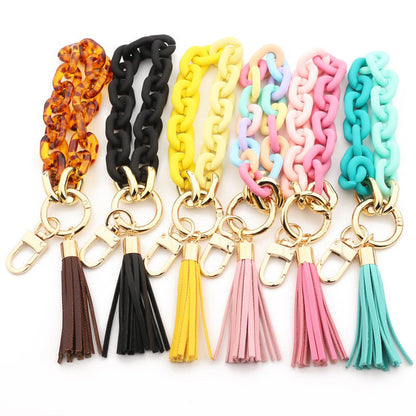 Personalized Chunky Chain Link Wristlet Keychain