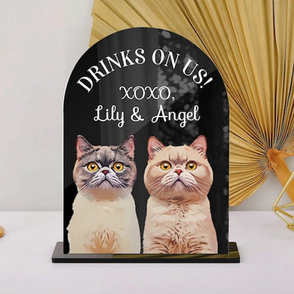 Custom Pet Portrait Wedding Bar Sign, Open Bar Dog Sign