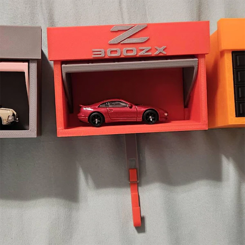 Mini Garage Key Holder: Toy Car Display with Hidden Compartment